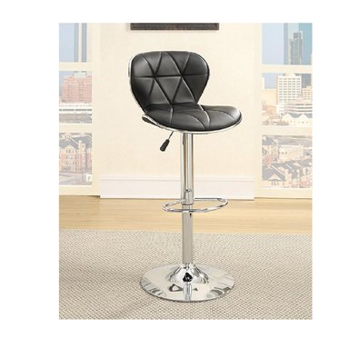 BANCO DE BAR ARGENTO CROMADO COLOR NEGRO TU MESITA - 1