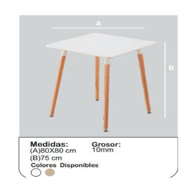MESA PRÁCTICA DE COMEDOR ALANIS CUADRADA COLOR BLANCO TU MESITA - 3