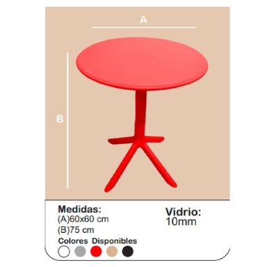 MESA CIRCULAR DE COMEDOR FIORE VARIOS COLORES TU MESITA - 2