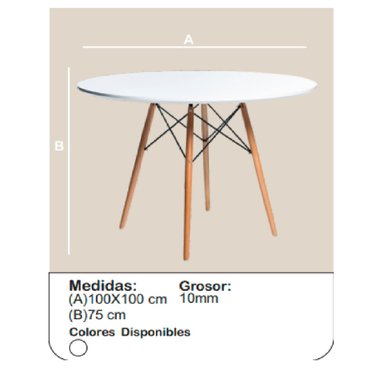 MESA DE COMEDOR VINTAGE SAORI 1 MT COLOR BLANCO TU MESITA - 2