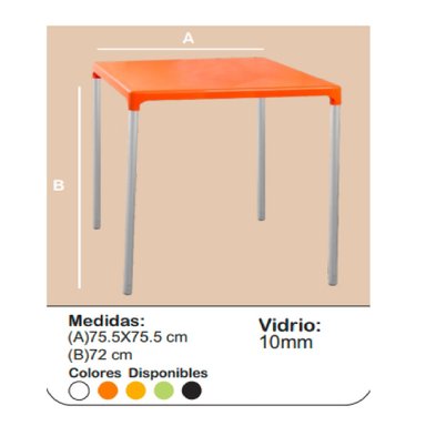 MESA CLÁSICA DE COMEDOR RAFAELA COLOR ROJO TU MESITA - 2