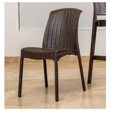 SILLA CLÁSICA ESTILO RATÁN YOLI COLOR MARRÓN TU MESITA SIN BRAZOS