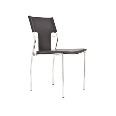 SILLA DE OFICINA CLÁSICA FIORENTINA CROMADA COLOR NEGRO TU MESITA