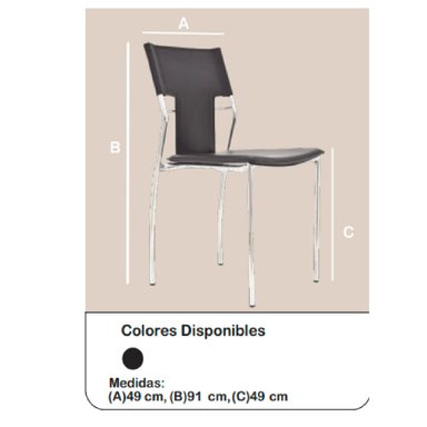 SILLA DE OFICINA CLÁSICA FIORENTINA CROMADA COLOR NEGRO TU MESITA - 3