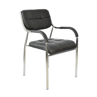 SILLA DE OFICINA ERGONOMICA INDIRA CROMADA COLOR NEGRO TU MESITA