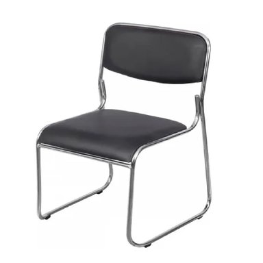 SILLA DE OFICINA CLÁSICA ROMINA CROMADA COLOR NEGRO TU MESITA