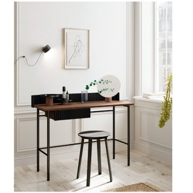 ESCRITORIO INDUSTRIAL MODERNO ALANIS COLOR NEGRO/MARRÓN 1 CAJÓN TU MESITA