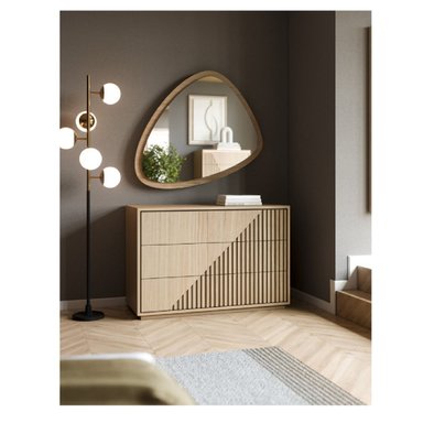 CÓMODA CON DISEÑO EXCLUSIVO MARIANA CON 3 CAJONES COLOR HAYA TU MESITA