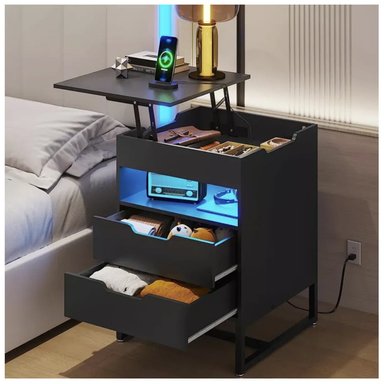 VELADOR MULTIFUNCIONAL MATIAS TIPO A CON TABLERO ELEVABLE Y LUZ LED TU MESITA