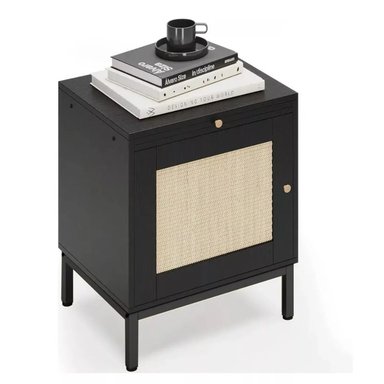 VELADOR NORDICO MODERNO CÉSAR 1 PUERTA COLOR NEGRO ROBLE TU MESITA - 3