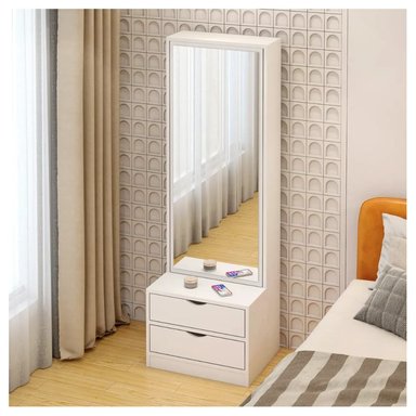 VELADOR MIRROR ALTO MODERNO 2 CAJONES TU MESITA