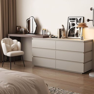 CÓMODA CON ESCRITORIO MOVIBLE AGUSTINA COLOR CAPRI/FUME TU MESITA