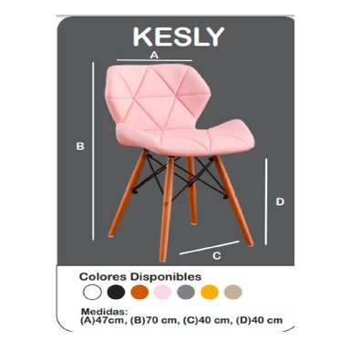 SILLA DE COMEDOR JUVENIL YACILA COLOR ROSA TU MESITA - 3