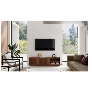 MESA DE TV MODERNA ALICE 55' COLOR MARRÓN 2 PUERTAS TU MESITA