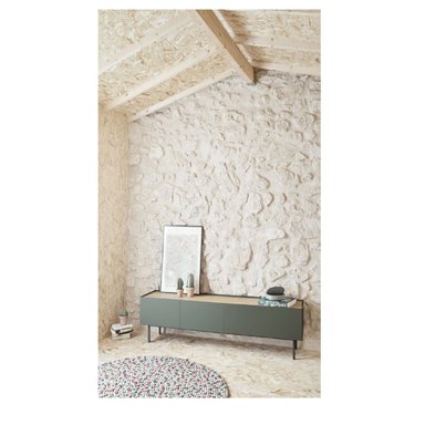 MESA DE TV CLÁSICA BRANDON 65' COLOR AGAVE/DUNA 1 PUERTA 2 CAJONES TU MESITA