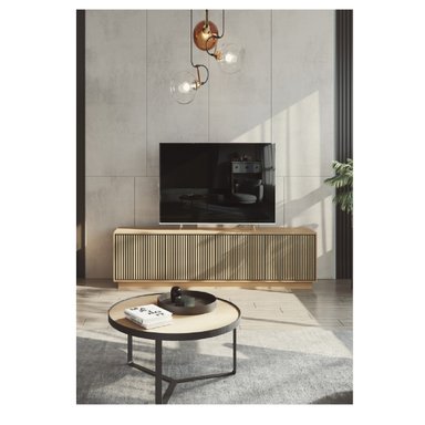 MESA DE TV NÓRDICA XANTY 60' COLOR DUNA 4 PUERTAS TU MESITA