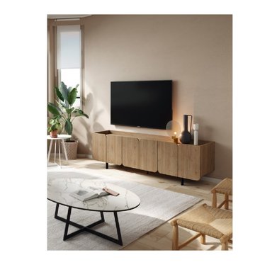 MESA CONTEMPORÁNEA DE TV AMADEUS 60' COLOR DUNA 6 PUERTAS TU MESITA