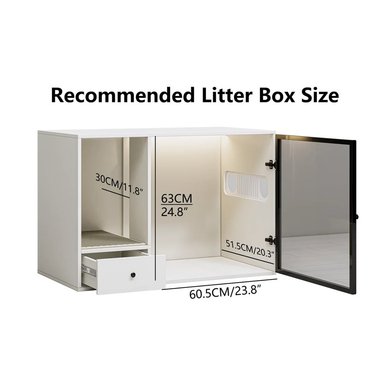 MUEBLE PARA GATO CON ESPACIO PARA ARENERO PORUÉ BLANCO TU MESITA - 4