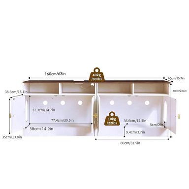 MUEBLES DE GATO CON ESPACIO PARA ARENERO ZACA BLANCO/CHOCOLATE TU MESITA - 4