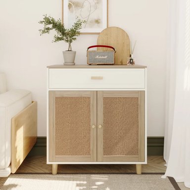 MUEBLE PARA GATO CON ESPACIO PARA ARENERO COCO BLANCO/DUNA TU MESITA