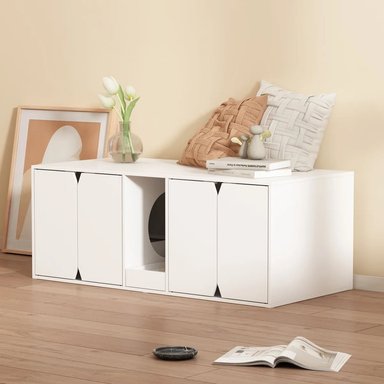 MUEBLE BLANCO PARA GATO CON 4 PUERTAS MILENO TU MESITA - 2