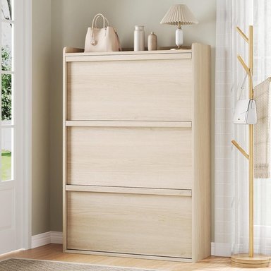 ZAPATERA MODERNA FERNANDA 3 PUERTAS COLOR MANZANO TU MESITA