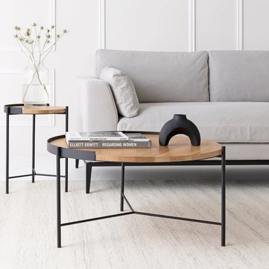 MESA DE CENTRO MINIMALISTA MODERNO GALVAN COLOR PANELA TU MESITA