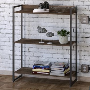 ESTANTE INDUSTRIAL IGOR COLOR WENGUE TU MESITA 3 REPISAS