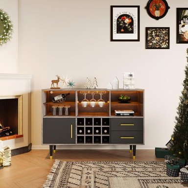 MUEBLE DE BAR ELEGANTE MODERNO ÁUREO COLOR GALES/NEGRO TU MESITA - 3