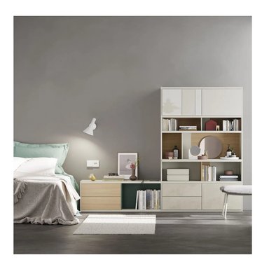 LIBRERO MINIMALISTA DONALD CON ESPEJO MULTICOLOR 4 CAJONES TU MESITA