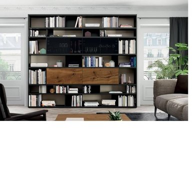 MODERNO ESTANTE FUNCIONAL JARDEN COLOR NEGRO/DOLCETTO 2 PUERTAS TU MESITA