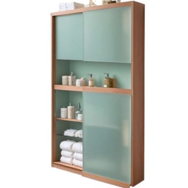MUEBLE DE BAÑO RUBEN CON PUERTAS DE VIDRIO COLOR SAPELLI/AGAVE TU MESITA - 2