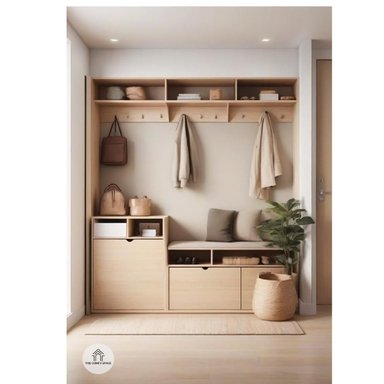 RECIBIDOR CON PERCHERO ELEGANTE CHARLY COLOR DAMASCO 3 PUERTAS TU MESITA