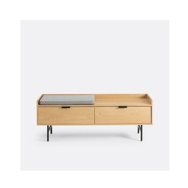 ZAPATERA RECIBIDOR FUNCIONAL INDIRA COLOR ROBLE NATURAL 2 PUERTAS TU MESITA