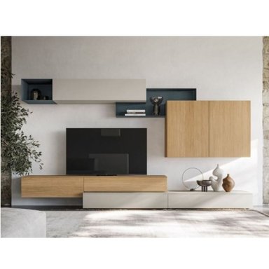 CENTRO DE ENTRETENIMIENTO COMPLETO VERONA CON MÓDULOS FLOTANTES TRICOLOR TU MESITA