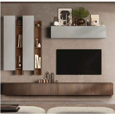 CENTRO DE ENTRETENIMIENTO PREMIUM BARCELONA CON MÓDULOS FLOTANTES GRIS/GALES TU MESITA