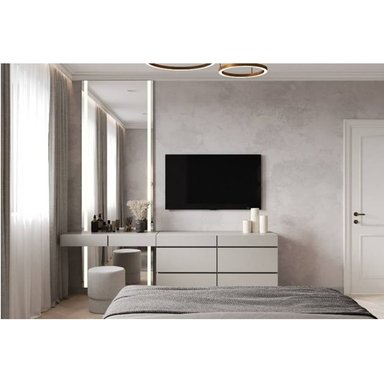 TOCADOR FLOTANTE MÁS CÓMODA MODERNA LICIA COLOR GRIS TU MESITA - 1
