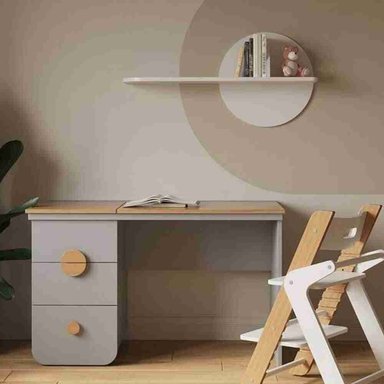 ESCRITORIO INFANTIL ZUROS CON REPISA COLOR GRIS\DUNA TU MESITA