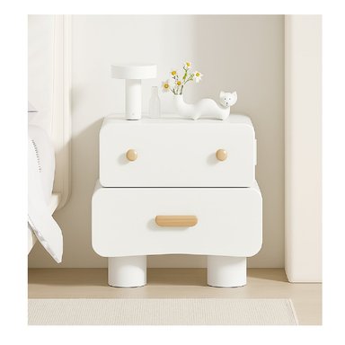 MESA INFANTIL DE NOCHE BOB COLOR BLANCO 2 CAJONES TU MESITA