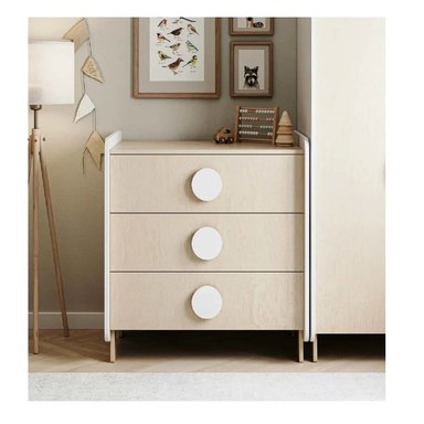 CÓMODA INFANTIL WILLY COLOR BLANCO/SONOMA 3 CAJONES TU MESITA