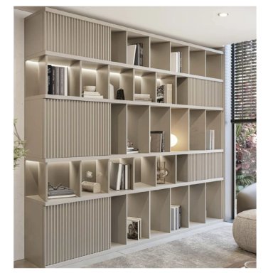 LIBRERO MODERNO CON LUCES CARLOTA COLOR CAPRI  TU MESITA