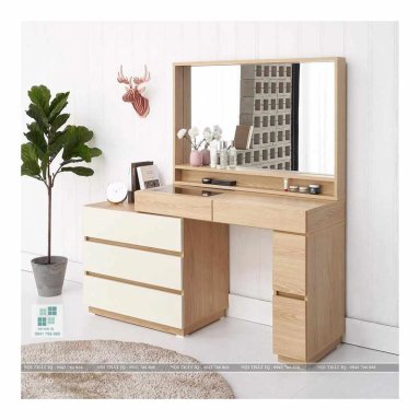 TOCADOR MHARCIA CON ESPEJO COLOR PANELA TU MESITA