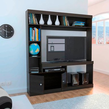 MESA DE TV MODERNA GAGA CON ESTANTES WENGUE