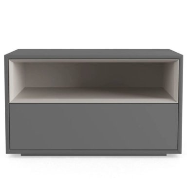 VELADOR MODERNO ESSENCE 1 CAJÓN TAUPE/PLOMO TU MESITA