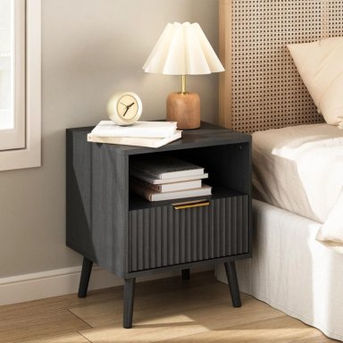 MESA DE NOCHE CONTEMPORÁNEA MARIEL COLOR WENGUE TU MESITA