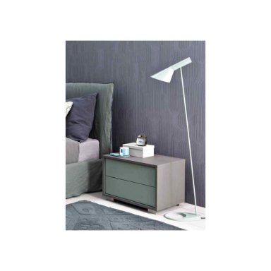 MESA DE NOCHE MODERNO AURELIO COLOR CENIZA\AGAVE TU MESITA