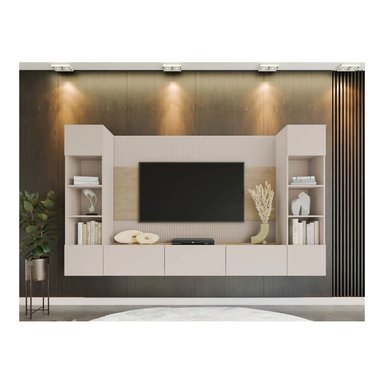 MESA DE TV FLOTANTE JUNCO COLOR CON CANTO GRUESO CAPRI\DUNA TU MESITA