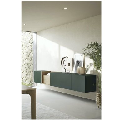 MESA DE TV CAROLINA EN CANTO GRUESO COLOR NEGRO/DUNA TU MESITA