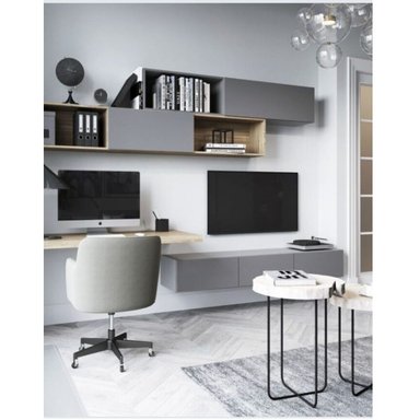 SET DE MUEBLE DE TV + ESCRITORIO LAZCANO CANTO GRUESO TU MESITA