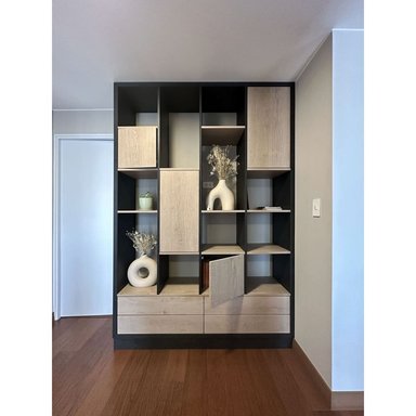 LIBRERO MODERNO GARDEN COLOR SONOMA\NEGRO TU MESITA